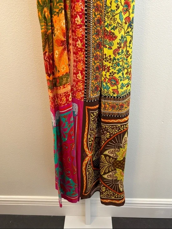NWT Farm Rio Multicolor Mixed Scarves Ecovera Mini Dress SIZE LARGE NEW WITH TAG - Picture 9 of 9